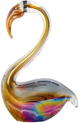 Light & Living ornament glas swan 13x8x20cm crème - afbeelding 1