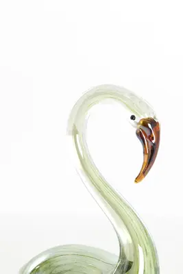 Light & Living ornament glas swan 13x8x20cm groen - afbeelding 2
