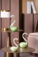 Light & Living ornament glas swan 13x8x20cm groen - afbeelding 3