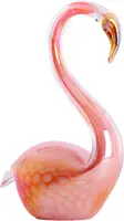Light & Living ornament glas swan 13x8x20cm oranje - afbeelding 2