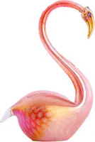 Light & Living ornament glas swan 13x8x20cm oranje - afbeelding 1