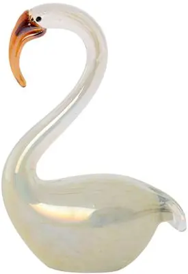 Light & Living ornament glas swan 13x8x20cm wit - afbeelding 1
