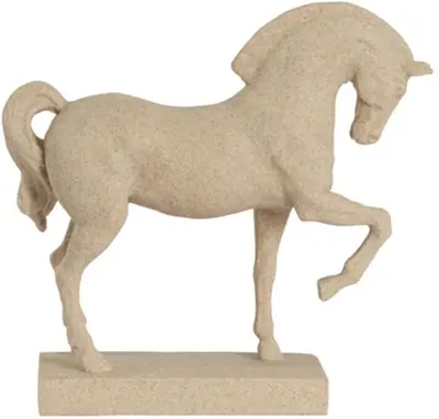 Light & Living ornament kunststof paard 31x10x29cm zand - afbeelding 1