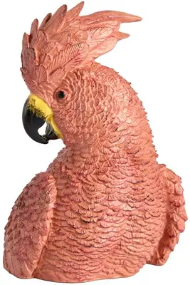 Light & Living ornament kunststof parrot 14x13x21cm donkerroze - afbeelding 1
