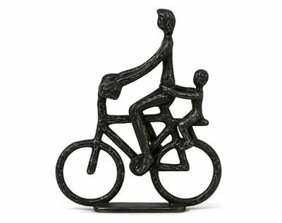 Light & Living ornament metaal cyclist 24x6x30cm zwart - afbeelding 1