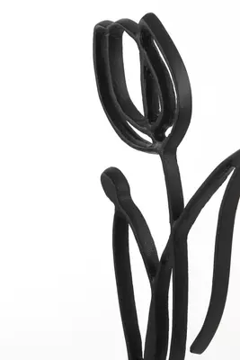 Light & Living ornament metaal tulipanu 24x8.5x45cm zwart - afbeelding 3
