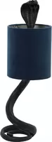 Light & Living tafellamp 20x19x58 cm snake zwart+velvet petrol blauw kopen?