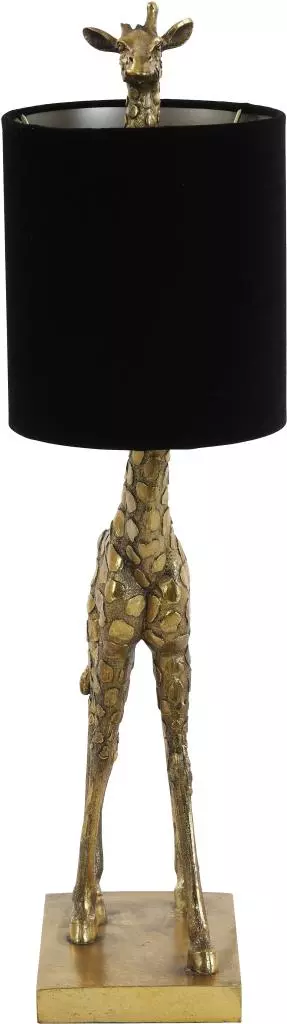 Light & Living tafellamp 26x16x61 cm giraffe antiek brons+velvet zwart - afbeelding 3