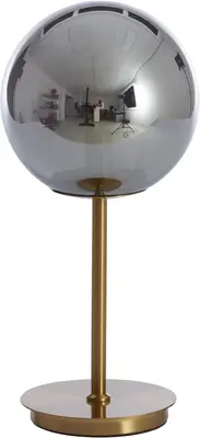 Light & Living tafellamp glas medina smoke 20x43cm goud, transparant - afbeelding 1