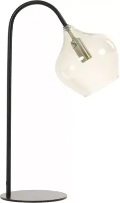 Light & Living tafellamp glas rakel smoke 28x17x50.5cm zwart, transparant - afbeelding 1