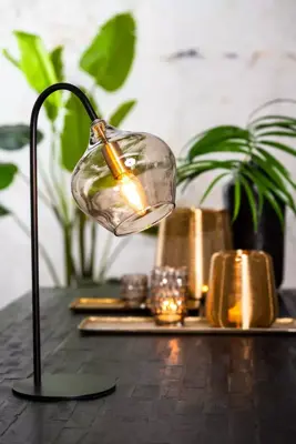 Light & Living tafellamp glas rakel smoke 28x17x50.5cm zwart, transparant - afbeelding 7