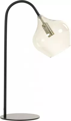 Light & Living tafellamp glas rakel smoke brons 28x17x50.5cm zwart - afbeelding 1