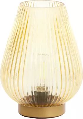 Light & Living tafellamp glas tajera 14.5x19.5cm okergeel - afbeelding 1