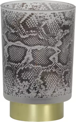 Light & Living tafellamp led ø10x12,5 cm snake glas wit-zwart - afbeelding 1