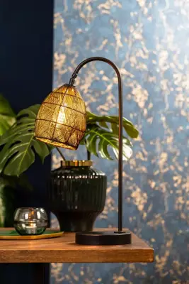 Light & Living tafellamp metaal meya 23x18x60cm zwart, goud - afbeelding 3