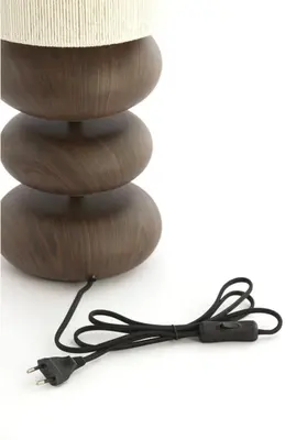 Light & Living tafellamp metaal, touw danialo 22x67.5cm crème - afbeelding 4