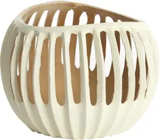 Light & Living theelichthouder aluminium chalco 19x15cm crème - afbeelding 1