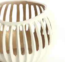 Light & Living theelichthouder aluminium chalco 19x15cm crème - afbeelding 2