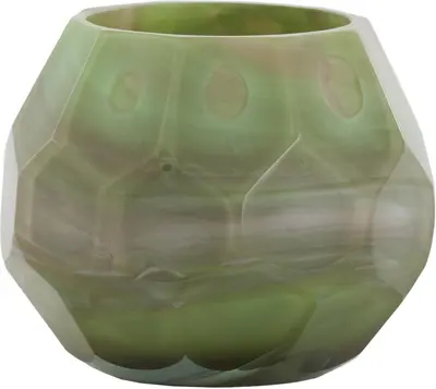 Light & Living theelichthouder glas eliza 10x9cm groen - afbeelding 1