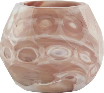 Light & Living theelichthouder glas eliza 10x9cm terra - afbeelding 1