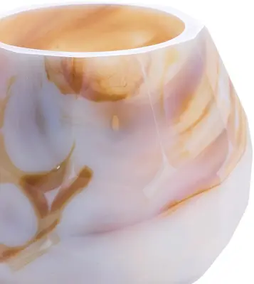 Light & Living theelichthouder glas eliza 10x9cm wit - afbeelding 2