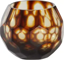 Light & Living theelichthouder glas eliza 12x10cm bruin - afbeelding 1