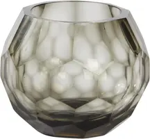 Light & Living theelichthouder glas eliza 12x10cm grijs - afbeelding 1