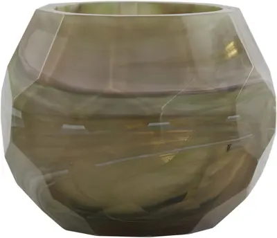 Light & Living theelichthouder glas eliza 12x10cm groen - afbeelding 1