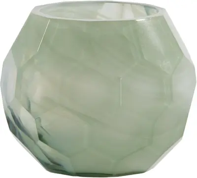 Light & Living theelichthouder glas eliza 12x10cm groen - afbeelding 1