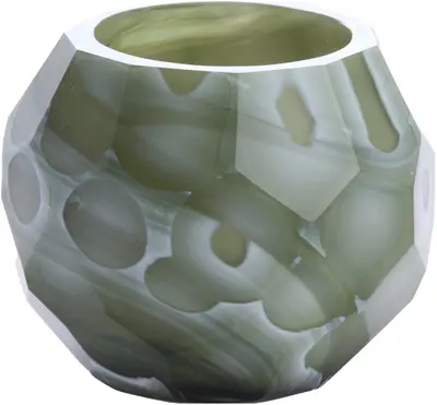 Light & Living theelichthouder glas eliza 12x10cm groen - afbeelding 1