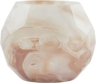 Light & Living theelichthouder glas eliza 12x10cm terra - afbeelding 1