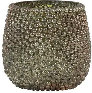 Light & Living theelichthouder glas emilio 10x10cm koper - afbeelding 1