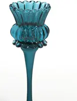 Light & Living theelichthouder glas flowi 8x19cm petrol - afbeelding 2