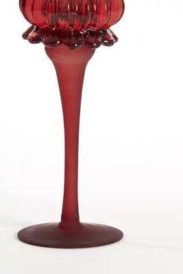 Light & Living theelichthouder glas flowi 8x22cm bordeaux - afbeelding 3