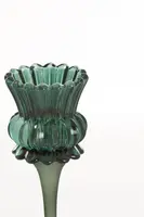Light & Living theelichthouder glas flowi 8x22cm donkergroen - afbeelding 2