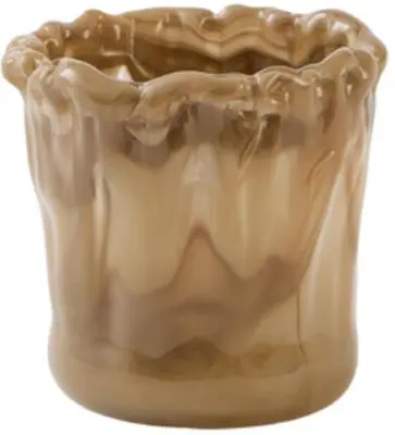 Light & Living theelichthouder glas myron 10x10cm lichtbruin - afbeelding 1