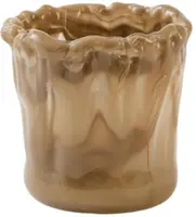 Light & Living theelichthouder glas myron 10x10cm lichtbruin - afbeelding 1