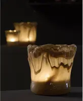Light & Living theelichthouder glas myron 10x10cm lichtbruin - afbeelding 3