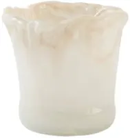 Light & Living theelichthouder glas myron 15x15cm crème - afbeelding 1