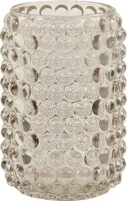Light & Living theelichthouder glas palet 9x12.5cm taupe - afbeelding 1