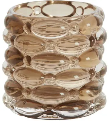 Light & Living theelichthouder glas wadley 9.5x9.5cm donkerbruin - afbeelding 1