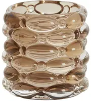 Light & Living theelichthouder glas wadley 9.5x9.5cm donkerbruin - afbeelding 1