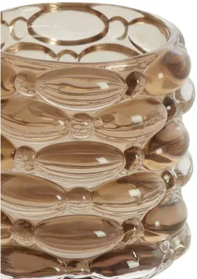 Light & Living theelichthouder glas wadley 9.5x9.5cm donkerbruin - afbeelding 2