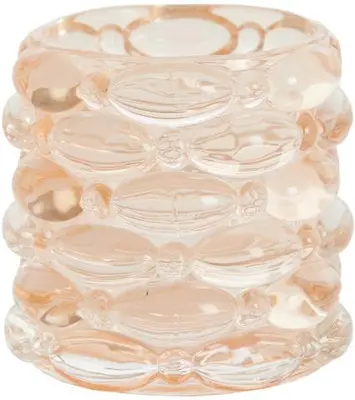 Light & Living theelichthouder glas wadley 9.5x9.5cm perzik - afbeelding 1