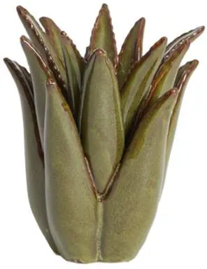 Light & Living theelichthouder keramiek cactus 13x15cm donkergroen - afbeelding 1