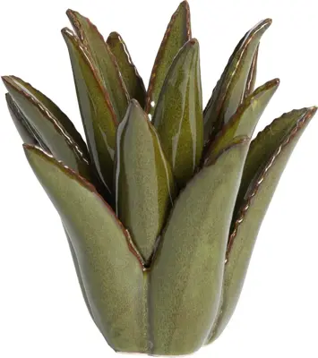 Light & Living theelichthouder keramiek cactus 21x21cm donkergroen - afbeelding 1