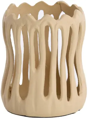 Light & Living theelichthouder metaal tivoli 13x16cm zand - afbeelding 1