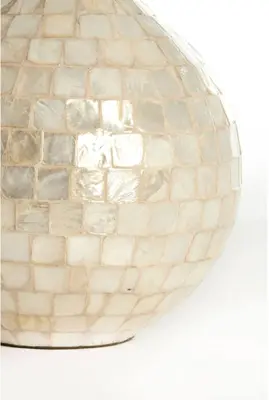 Light & Living vaas bamboe elorza 22x25cm crème - afbeelding 4