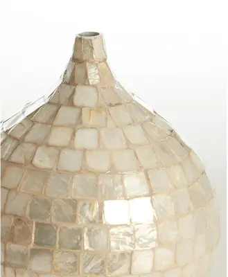 Light & Living vaas bamboe elorza 22x25cm crème - afbeelding 3
