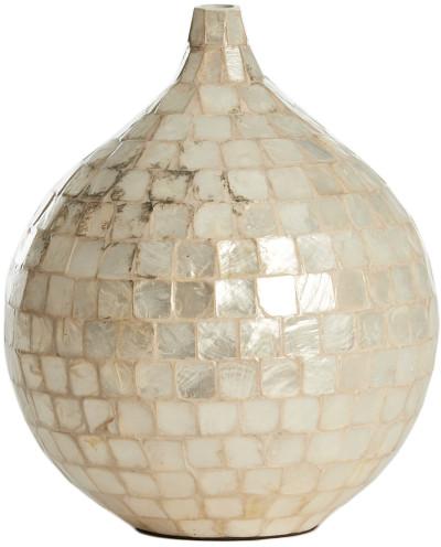 Light & Living vaas bamboe elorza 22x25cm crème - afbeelding 1